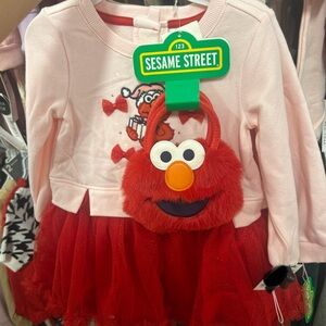 Sesame Street Elmo Christmas dress with purse 18months
